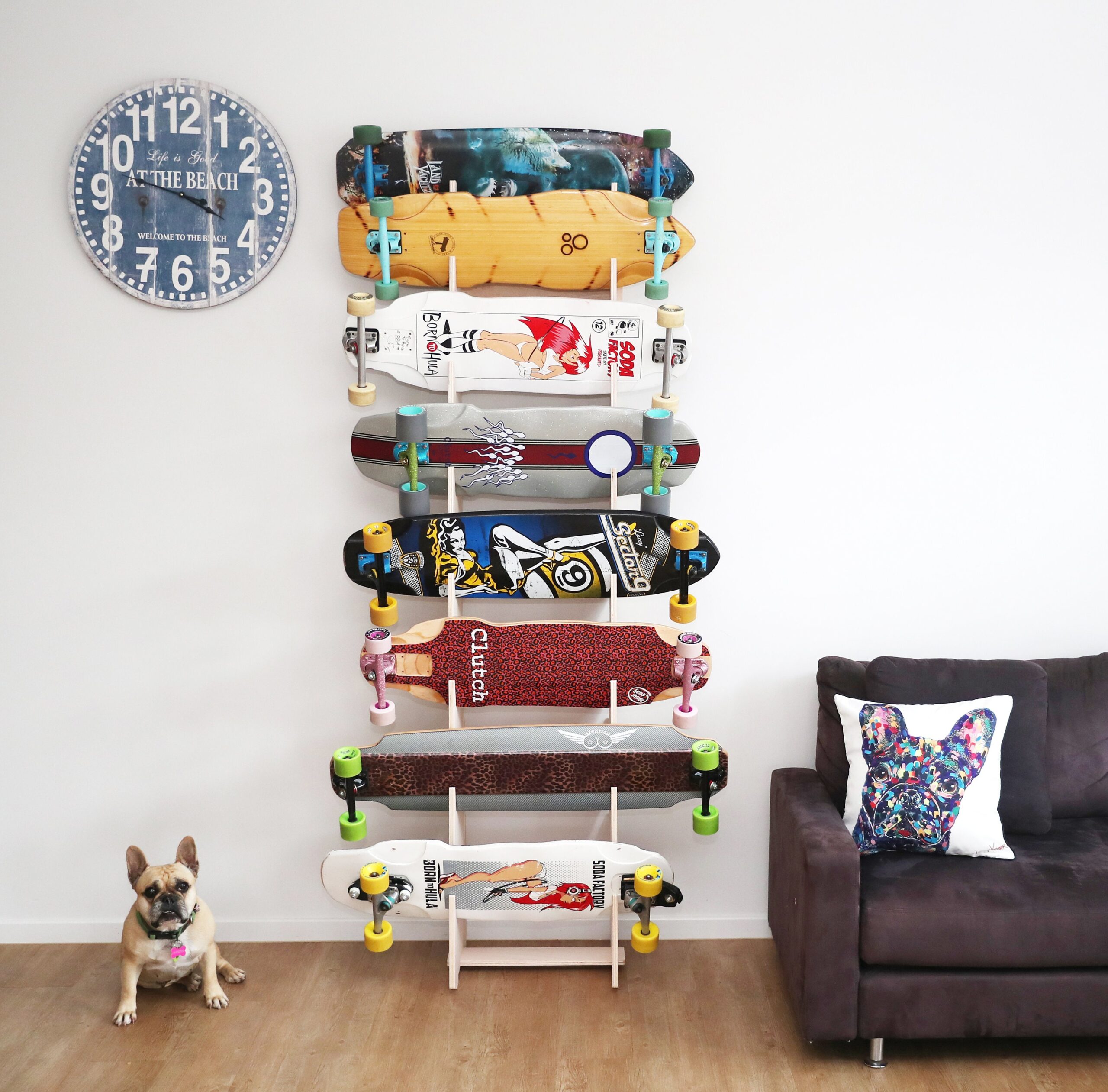 8 Board (11 Slots) Freestanding Display Skateboard Rack - Earlier design model - ONE ONLY DEMO