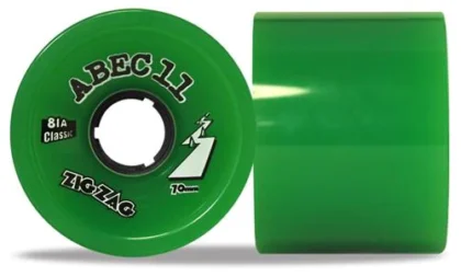 ABEC 11 WHEELS CLASSIC ZIGZAG 70MM 81A GREEN 4 PACK