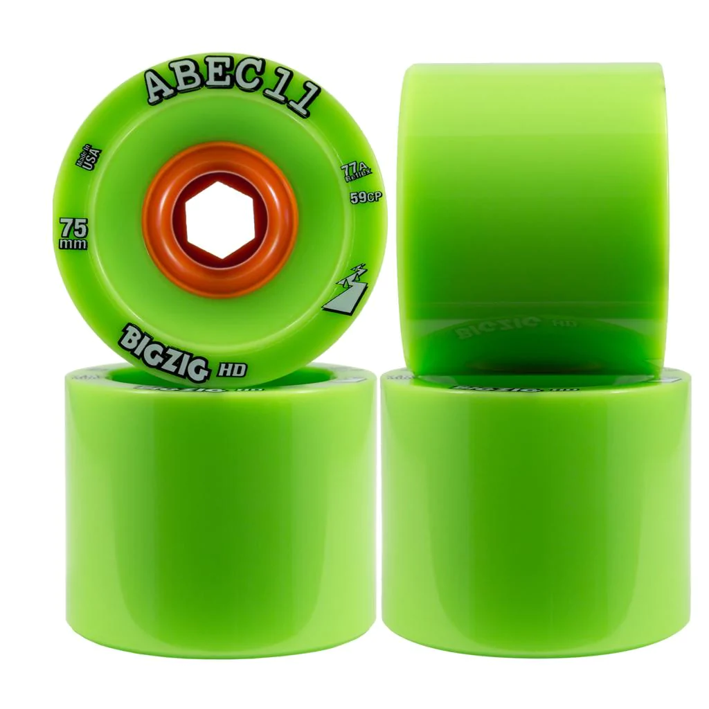 ABEC 11 WHEELS BIG ZIG HD 75MM GREEN 4 PACK 77A