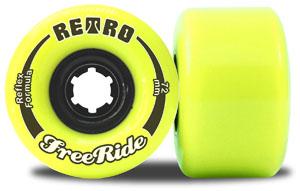 ABEC 11 WHEELS RETRO FREERIDES REFLEX 72MM 83A NEON YELLOW 4 PACK
