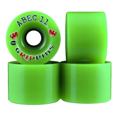 ABEC 11 WHEELS GRIPPINS 70MM GREEN 4 PACK 88A