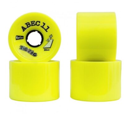 ABEC 11 WHEELS REFLEX ZIGZAG 66MM 83A YELLOW 4 PACK