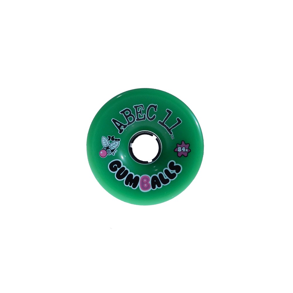 ABEC 11 WHEELS GUMBALLS 76MM GREEN 4 PACK 84a
