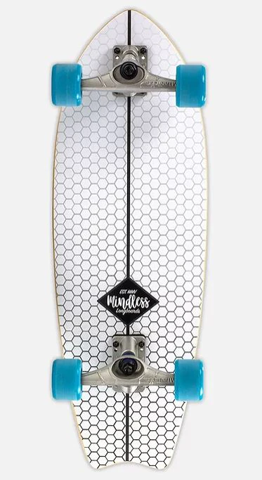 MINDLESS SURFSKATE FISHTAIL SKATEBOARD - White