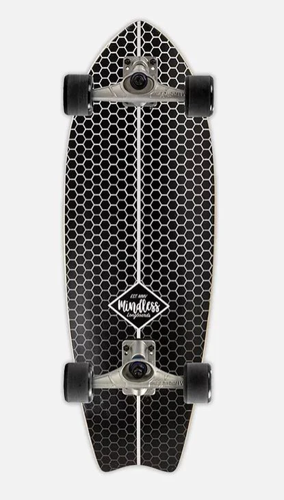 MINDLESS SURFSKATE FISHTAIL SKATEBOARD - Black