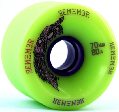 REMEMBER WHEELS HOOT SLIDE 70MM 80A GREEN 4 PACK