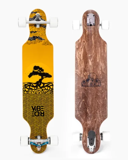 VibeRide BrakeBoard Longboard with brake - Bonsai Bliss