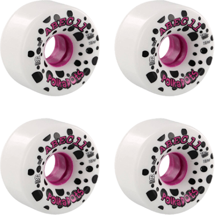 ABEC 11 WHEELS PINK POLKA DOTS 64MM 78A WHITE & BLUE 4 PACK (Copy)
