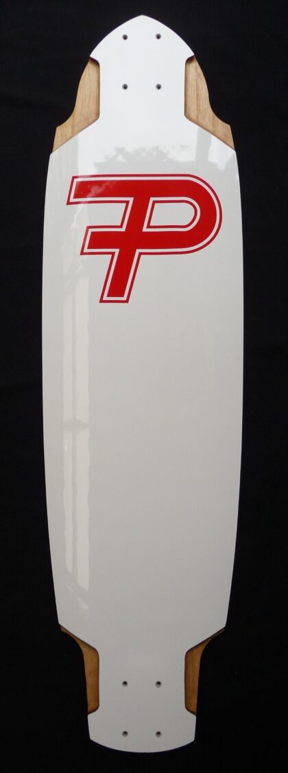 FP Skateboards Fat Pigeon Longboard Deck - The Royale - White
